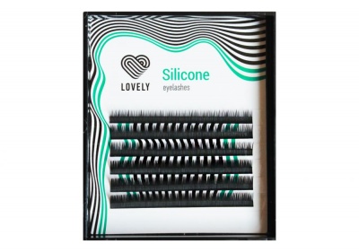 Ресницы чёрные Lovely серия "Silicone" - 6 линий - MINI MIX (0.15, 4-7мм изгиб B)